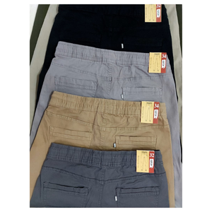 2024 nuevo estilo de los hombres rectos Joggers pantalones Casual Fitness cintura elástica gimnasio deportes cordón Cargo pantalón de cintura alta 100% algodón - Product Image 4