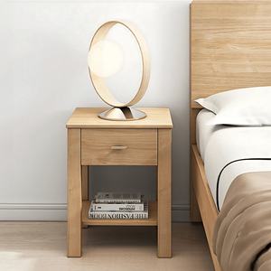 Modena Modern Minimalist Bedside <b>Table</b> European Style Smart Nightstand Solid MDF Wood <b>Foldable</b> Design for Bedroom Apartment Use - Product Image 1
