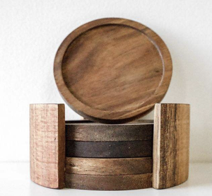 Newest Classic Walnut Wood <b>Coaster</b> Set <b>Heat</b> Insulating Eco-Friendly Round Snail-like Design Tea Cup <b>Coasters</b> - Product Image 2