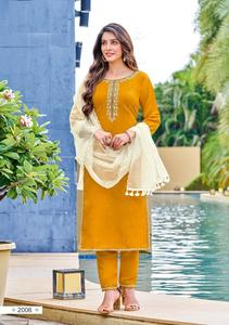 Kurtis Listas para Usar al por Mayor, Último Modelo, en Algodón Viscosa Puro con Bordado Khalid, con Pantalones de Seda Viscosa Pura para Venta al por Mayor - Product Image 5