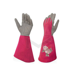 Guantes de poda rosa para jardinería, manoplas de trabajo de manga larga a prueba de golpes, par personalizado - Product Image 1