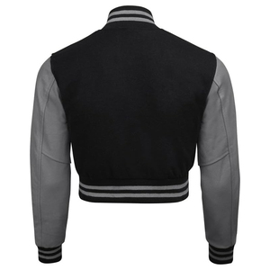 Veste légère Lettermen pour femmes haut court avec lettre imprimée College Letterman femmes teint uni - Product Image 6