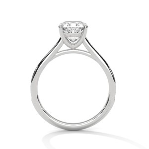 2.24ctw Cushion Cut CZ <b>Solitaire</b> <b>Ring</b> with Pave Set Band 925 Sterling <b>Silver</b> - Product Image 3