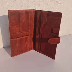 Porte passeport en cuir véritable Organisateur de portefeuille Porte documents de voyage Marron - Product Image 1