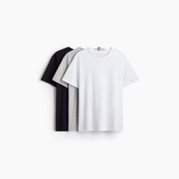 Camiseta de Hombre de Alta Calidad, Teñida con Hilo de Color Sólido, Personalizada, Informal de Verano, de Algodón/Fibra de Bambú, Cuello Redondo, Manga Corta, Transpirable
