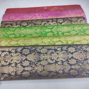 Custom Made Brocade Silk Fabrics in a <b>Wide</b> Assortment of Patterns Suitable for Dress Designers Available in Dark Bright Colour - Product Image 1