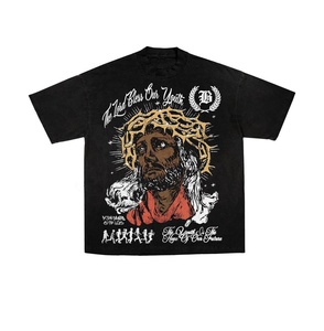 T-shirt pour homme imprimé sur mesure, prix d'usine, anti-rétrécissement, sérigraphie de haute qualité, 100% coton, hip-hop, écologique, 180g - Product Image 1