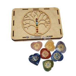 Boîte cadeau de symboles de Reiki en pierres semi-précieuses, chakra |   Fabricant de coffrets de pierres de chakra en Inde - Product Image 4