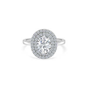 1.5 Carat American Diamond Solitaire Halo Ring Argent 925-Bagues en diamant élégantes - Product Image 1