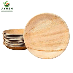 Microwavable Round Shaped Areca Palm Leaf <b>Plates</b> 12 Inch for <b>Large</b> Fish and Meat Platters - Product Image 1