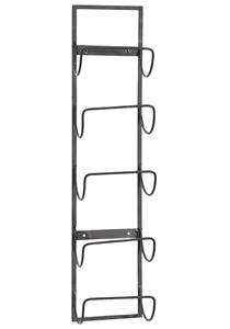 Panier à vin en métal d'extérieur organisé avec poignée en argent et en bois, porte-bouteilles pour 4 bouteilles, style panneau en bois, meuble de maison, support de table - Product Image 4