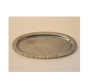 Plateau de service en aluminium Plateau décoratif en métal noir Centre de table élégant et décor de table design sculpté - Product Image 1