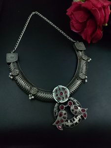 Collar de piedra azul de plata oxidada de primera calidad para mujer, diseño tradicional ligero y elegante para regalar, uso Personal a granel - Product Image 2