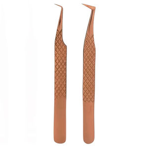 Juego de 4 Pinzas de Acero Inoxidable de Alta Calidad con Agarre de Diamante para Extensiones de Pestañas, Pinzas de Acero Japonés - Product Image 6
