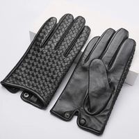 Gants en cuir de haute qualité pour hommes pour la saison hivernale Imperméable Respirant Décontracté Usage quotidien Style uni à la mode