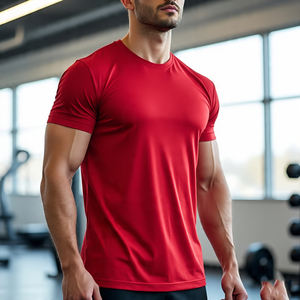 Ropa deportiva para gimnasio para hombre, camisetas de manga corta con cuello redondo, camisetas de punto para correr y yoga - Product Image 6