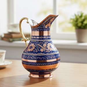 Pichet en cuivre émaillé en forme de canard pour la décoration de la maison - Product Image 1