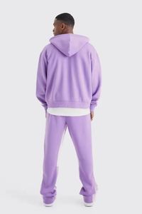 Ensemble de pantalons de survêtement et sweat à capuche délavés à l'acide lourds de haute qualité survêtement Vintage avec logo personnalisé vêtements d'entraînement sweats à capuche unisexes en polaire - Product Image 6