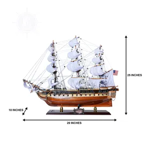 USS Const itution Limited Edition Full Crooked Sails Hand gefertigte Holz replik mit Sammlerstücken, Dekor, Geschenk, Großhandel