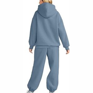 Ensemble de survêtement pour femme, coupe ajustée, à capuche, pour l'hiver, de haute qualité, pour le yoga, le pilates, entraînement, séchage rapide, léger, polyester/coton - Product Image 2