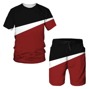 Vêtements pour hommes - Ensemble été, short et t-shirt, style streetwear décontracté, ensemble 2 pièces, pantalon et t-shirt pour hommes - Product Image 4