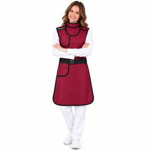 Tablier de protection complet OLEY rouge certifié CE contre les rayons X, enveloppant à 360 degrés, double face, pour la radiologie - Product Image 1