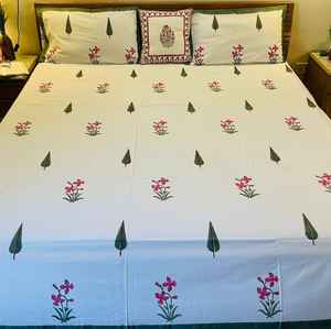 Cubrecama Orgánico 100% Algodón con Estampados Florales Hechos a Mano, Ecológico, Peso Medio - Product Image 2