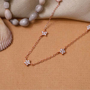 Collar de Estrella con Cuentas Chapado en Oro Rosa con Diamantes de Imitación para Mujer, Joyería de Moda, Regalos - Product Image 2