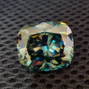 Ciondolo blu a forma di cuscino Moissanite 36.76 diamante Ct per donne moda altri anelli di diamanti