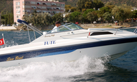 Yacht de croisière en aluminium soudé sur mesure UBI 76, moteur hors-bord essence 300 CV, impression sérigraphique, 7,05 m, 6 passagers