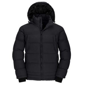 Blouson matelassé isolé à fermeture éclair, couleur unie, manches longues, respirant, imperméable, hiver, avec capuche, haut pour homme - Product Image 3