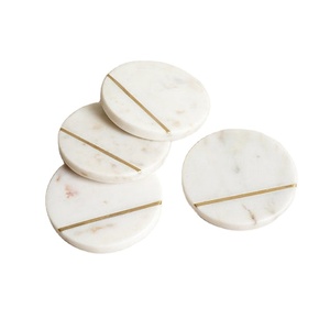 Marbre blanc nouveau style marbre Unique qualité caboteur cadeau personnalisé marbre caboteur pierre et incrustation de métal à Star Crafts India - Product Image 1