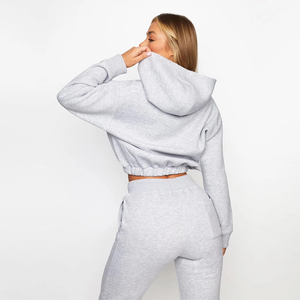 Nuevo Conjunto Deportivo Informal Personalizado 100% Algodón para Mujer, Color Sólido, Ropa Urbana con Cremallera para Adultos, Invierno - Product Image 3