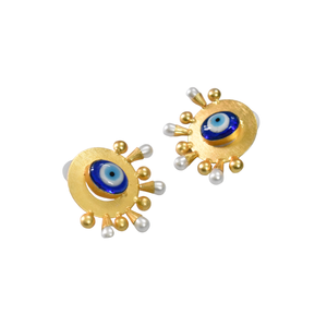 ต่างหูเม็ดเดี่ยวเคลือบทองเคลือบด้านเครื่องประดับทองเหลืองสำหรับผู้หญิงและเด็กผู้หญิง - Product Image 2