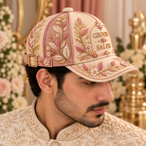 Casquettes de mariage personnalisées pour le marié, broderie personnalisée, chapeaux de mariage pour hommes, accessoires de cérémonie pour les demoiselles d'honneur - Product Image 4