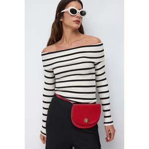Blusa a Rayas con Cuello de Lazo para Mujer, Corte Holgado, Moda Diaria, Decoración con Botones, Estampado de Seda, Chifón y Algodón, Talla XL para Otoño y Primavera - Product Image 1
