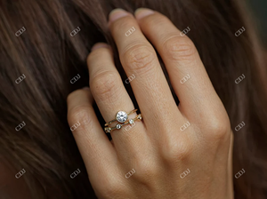 Classic Matte Gold Solitaire <b>Ring</b> Cut Moissanite Engagement <b>Ring</b> 10K Solid Gold Bezel <b>Set</b> 0.70CTW GRA Certified Wedding <b>Ring</b> - Product Image 2