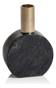 Juego de portavelas de mármol blanco y negro natural con tapa de latón, candelabros decorativos minimalistas modernos para uso de regalo de boda en el hogar - Product Image 4