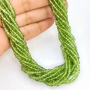 Perles de pierres précieuses en forme de rondelle à facettes en apatite verte de qualité AA perles de rubis en vrac bleues pour tailles de bijoux 2mm 4mm 6mm - Product Image 4