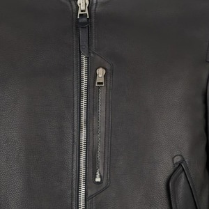 แจ็กเก็ตผู้ชายผ้าใบหนังแท้คอพับแฟชั่น2024ฤดูใบไม้ร่วง/ฤดูหนาวกำหนดขนาดได้เองเสื้อคลุมกันน้ำสีดำ - Product Image 3