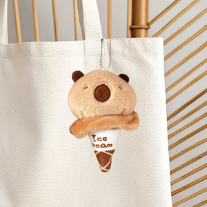 Porte-clés en peluche panda mignon personnalisable de 10 cm, style dessin animé, rembourrage en coton PP, pour cadeaux, 5-7 ans, en tissu de coton - Product Image 1