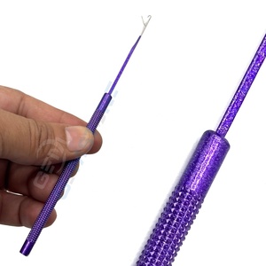 Professional Stainless Steel Hair Extension Pulling Hook <b>Needle</b> Tool Micro Ring Extensions Durable Reusable GEMSTONE for Lace - Product Image 4
