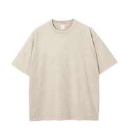 T-shirt personnalisé en coton lourd vintage beige délavé, imprimé DTG, style streetwear, motif anime, pour homme
