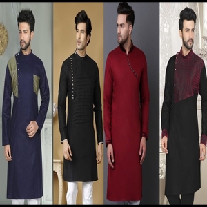 Meilleure vente de vêtements traditionnels afghans pour hommes de couleur verte avec un design triangulaire top tendance 2024 Vêtements traditionnels - Product Image 4
