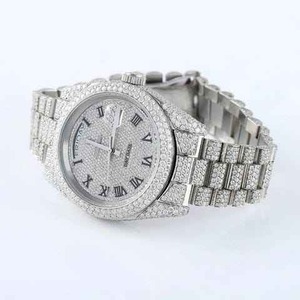Reloj de Diamantes de Lujo de Moda de Calidad de Exportación, Totalmente Blanco y Brillante, Resistente al Agua, de Acero Inoxidable para Hombre, Disponible al Mejor Precio - Product Image 4