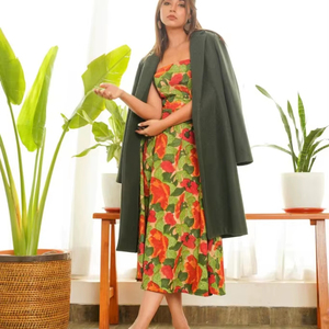 Indien main bloc coton robe élégant imprimé fleuri femmes fête et plage porter doux et pour cadeau de mariage en plein air en vente - Product Image 1