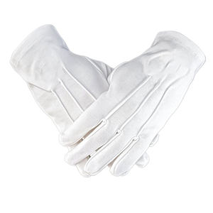 Guantes de Algodón Blancos Personalizados para Damas, con Símbolo Masónico, para Limpieza - Product Image 1