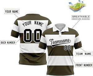 เสื้อเจอร์ซีย์กีฬาลายทางสีเขียวมะกอกปักชื่อทีม  สำหรับผู้ชาย  สไตล์สตรีทแวร์ลำลอง  แขนสั้น  เสื้อผ้ากีฬาสำหรับฤดูใบไม้ร่วง - Product Image 3