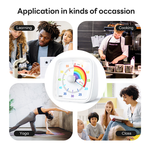 Yunbaoit hẹn giờ trực quan với công cụ quản lý thời gian ánh sáng ban đêm 60 phút đồng hồ đếm ngược cầu vồng cho trẻ em và người lớn - Product Image 6