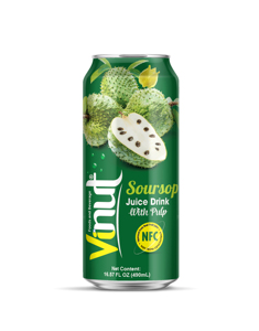 Marca Privada OEM - 100% Fruta Fresca - Jugo de Guanábana con Pulpa Alto en Vitaminas 490ml Bebida Enlatada - Bebida al por Mayor - Muestra Gratuita - Product Image 1